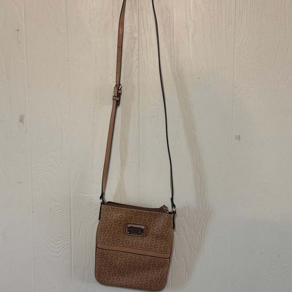 Guess Monogram Brown Crossbody Shoulder Bag